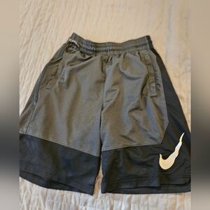 Nike Men's Gray and Black Athletic Shorts